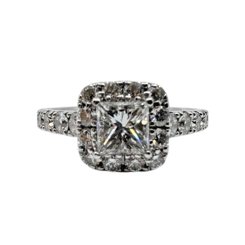 Neil Lane 14K GIA Certified 0.70Ct H SI2 Square Mod Brilliant Diamond Ring